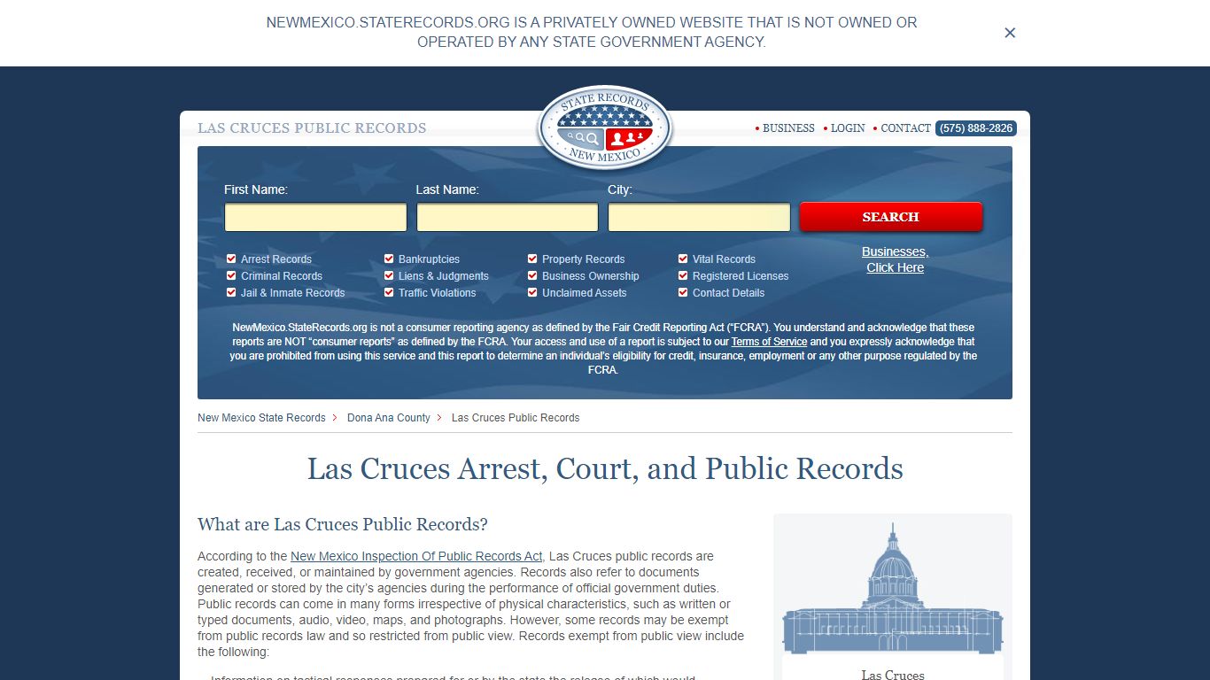 Las Cruces Arrest, Court, and Public Records