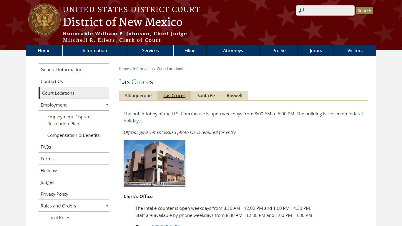 Las Cruces | District of New Mexico | United States District Court